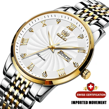 Pánské mechanické náramkové hodinky značky luxusní automatické hodinky menStainless Oceli Vodotěsné hodinky Podnikání Relogio Masculino 6630