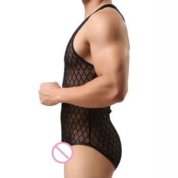 Pánské Sexy Košilky Síťované Průhledné Spodní Prádlo Kulturistika Wrestling Singlet Kombinézy Síťované Spodní Prádlo Erotické Gay Obleky
