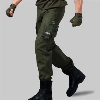 Pánské Vojenské Kalhoty SWAT Policejní Bojové Taktické Cargo Kalhoty Armády Síly 101th Airborne Airsoft Kapsy Bavlněné Kalhoty