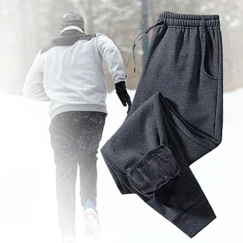 Pánské Zimní Teplý Fleece Jogging Kalhoty Muži 5XL Velké Velikosti Kalhoty Módní Ležérní Zahustit Tepláky Muž Šňůrky Sportwear