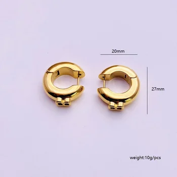 Písmeno B robustní tlusté hoop náušnice pro ženy zlaté barvy francouzského stylu minimalismu luxusní hoop náušnice módní 2021
