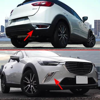 Přední a Zadní Mlhové Světlo Lampy Překrytí Kryt Pro Mazda CX-3 2016-2019 Combo 4ks Světlé Lesklé Lišty Nárazníku Reflektor Příslušenství