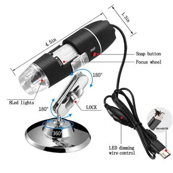 Přenosné LED Digitální Mikroskop USB Endoskop Fotoaparát Microscopio Lupa Elektronický Mikroskop S Stojan Obličej Péče o Pleť Nástroj