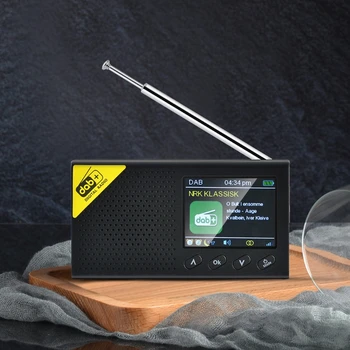 Přenosný Bluetooth Digitální Rádio DAB/DAB+ a FM Přijímač Dobíjecí Lehká Domácí Rádio