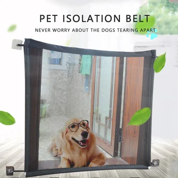 Přenosný Skládací Pes Brány Geniální Mesh Pet Bariéru Plot Pro Vnitřní Venkovní Bezpečí Psa Gate Bezpečnostní Kryt Pet Supplies