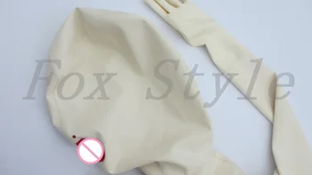 Přes DHL latex catsuit s 3 kondomy gumové plné krytí kombinézu