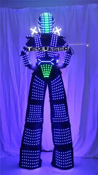 Přivedla de Robot LED Chůdách Walker LED Světlo Robot Kostým Oblečení událost kryoman kostým led disfraz de robot