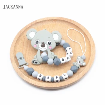 Přizpůsobit Koala Baby Dudlík Klipy Držitel Řetěz, Chrastítko Figuríny Klipy Kousací Hračka Nastavit Novorozence Dárky BPA FREE