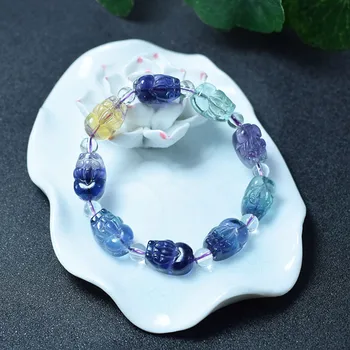 Přírodní kámen barva fluoritu manžety náramek módní léčivé energie kamenné kouzlo jógy šperky pro muže a ženy