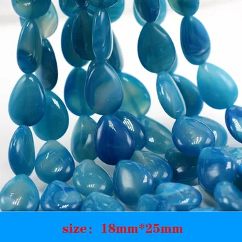 Přírodní modrá onyx slza korálky acháty 15X20-30X40mm jsou ideální velikost pro DIY přívěsek náramek náhrdelník výběr