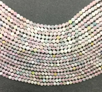 Přírodní Morganite Velikost Tváří Kulaté Loose Korálek Léčivé Energie Kamene pro DIY Výrobu Šperků Náramek Náhrdelník Design 2mm 3mm 4mm