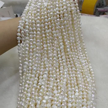 Přírodní Sladkovodní Pearl Korálky Vysoké Kvality 38 cm Punč Volné Korálky pro DIY Ženy Náhrdelník Náramek Šperky