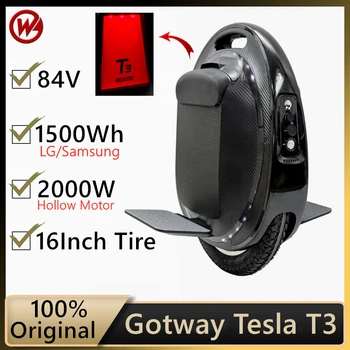 Původní Begode GotWay Tesla T3 Self Balance Elektrický Skútr 2000W Motor 84V 1500WH 16 Inch Pneumatiky Bluetooth Zvuk Skateboardu