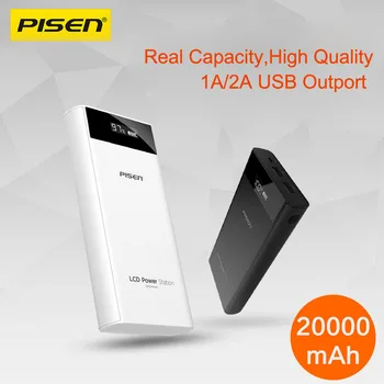 Původní PISEN 2A 20000mAh Mobilní Power Bank 18650 20000 mah Dual USB LCD Rychlá Nabíječka Baterií Powerbank Pro XIaomi mi Poverbank