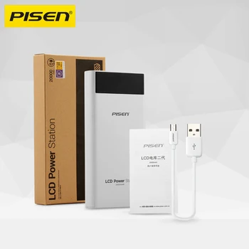 Původní PISEN 2A 20000mAh Mobilní Power Bank 18650 20000 mah Dual USB LCD Rychlá Nabíječka Baterií Powerbank Pro XIaomi mi Poverbank