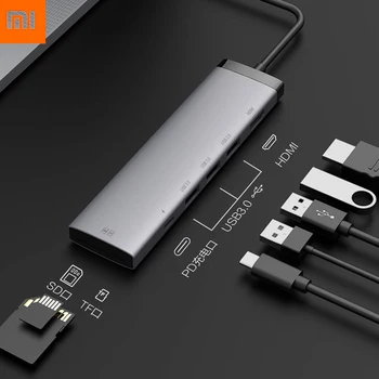 Původní Xiaomi mijia MIIIw 7 v 1 Typ-c na HDMI, USB 3.0 TF Čtečka Karet SD PD Nabíjecí Adaptér HUB pro iPhone Mobilní Telefon