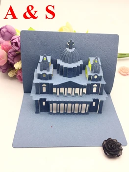 Q50 řezání Kovů zemře 3D stereo dům palác hradu Scrapbook papír řemesla, domácí dekorace ražba šablony fréza