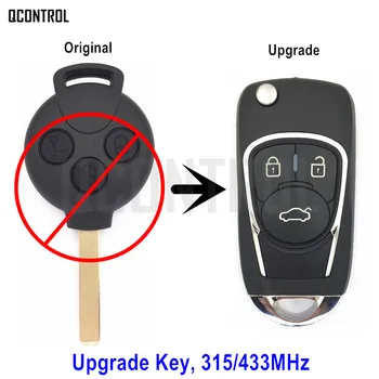 QCONTROL Modernizované Auto Dálkové Klíč pro Mercedes-Benz Smart Fortwo 451 2007 -