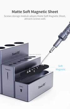 Qianli iCube Hliníkové Slitiny Tělo Magnetické Multi-Funkční Modulární Úložný Box Pro Mobilní Telefon Opravy Dílů A Nástroj Organizátor