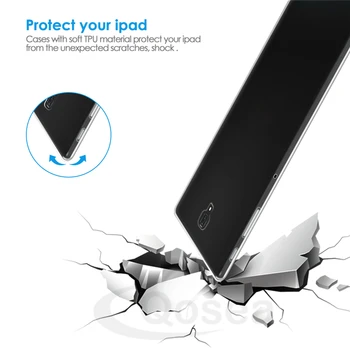Qosea Pro Samsung S4 Galaxy Tab 10.5 palcový Případě T830 T835 Případě Anti-Knock Silikonové Měkké TPU Stolní PC Průhledný Ochranný Kryt