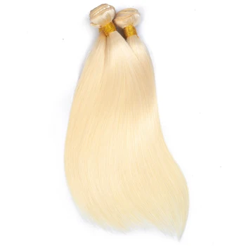 Queenlike Přípravky na Vlasy 4 ks Brazilské Vlasy Tkát Svazky Barva 613 Rovné Vlasy Svazky Remy Blond Lidské Vlasy Svazky