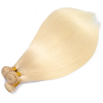 Queenlike Přípravky na Vlasy 4 ks Brazilské Vlasy Tkát Svazky Barva 613 Rovné Vlasy Svazky Remy Blond Lidské Vlasy Svazky