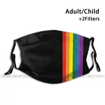 Rainbow Pride Lgbt Strip Vlastní Design Pro Dospělé, Děti, Anti Prachový Filtr Diy Roztomilé Tisku V Pračce Maska Rainbow Pride
