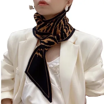 RANMO Nové korejské verze ženy malé univerzální šátek kostkovaný úplet podzim zima krku stráž net infračervené šátek 2020recommended