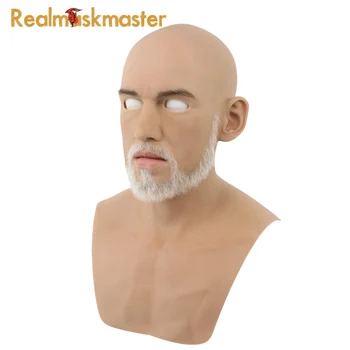 Realmaskmaster realistické umělé silikonové halloween dospělého člověka maska Mužské latexové obličejový strana Cosplay masky Fetiš