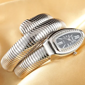Relogio Feminino 2020 Luxusní Zlatý Had Vinutí Hodinky Ženy Módní Quartz Náramek Hodinky Dámské Hodinky Reloj Mujer