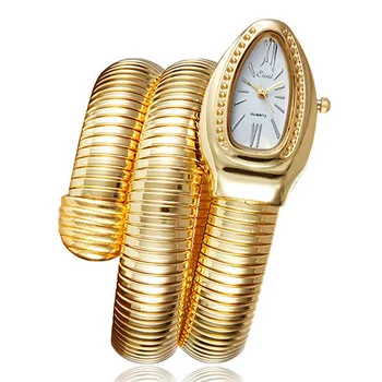 Relogio Feminino 2020 Luxusní Zlatý Had Vinutí Hodinky Ženy Módní Quartz Náramek Hodinky Dámské Hodinky Reloj Mujer