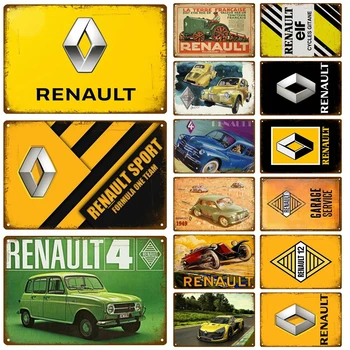 Renault 4CV Auto Plaku Kovové Vintage Plechové Znamení Shabby Chic Dekor Kovové Známky Vintage Bar Dekorace Kovové Plakát Pub Plechu