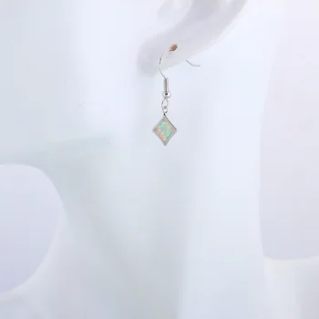 ROLILASON Elegantní Náušnice Velkoobchod& Maloobchodní White Fire Opal Silver Módní Opal Šperky OES644 pro Ženy