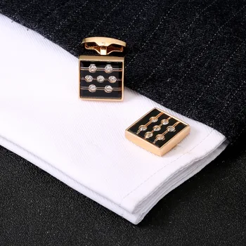 Rose Gold Jednoduché Módní francouzské manžetové Knoflíčky Vysoce kvalitní Kamínky Business Pánské Košile, Manžetové knoflíčky, Pánské Šperky, Dárky