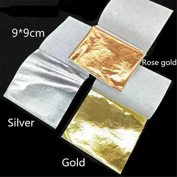 Rose Gold Nail Foin Papír Nail Art Vločka a Zrcadlový Efekt Příslušenství pro Transfer Fólie Nail Paillette Dekorace Gold Silver