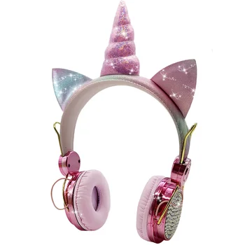 Roztomilý Jednorožci Děti Sluchátka Stereo Hudby Bluetooth 5.0 Sluchátka pro Mobilní Telefon, Hudební Stereo Headset Dívky, Dcery Dárek