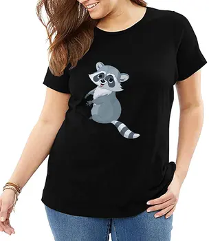 Roztomilý Kreslený Mýval Dámské Plus Velikosti Volné Krátký Rukáv O - Neck Tričko Hot Prodej Letní Módní Slim T-Shirt Tričko 2020