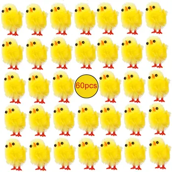Roztomilý Kreslený Umělé Kuřátko Velikonoční plastové Chick Žlutá Holiday Home Dekorace, Hračky, Ozdoby Sada Dárek pro Kuře