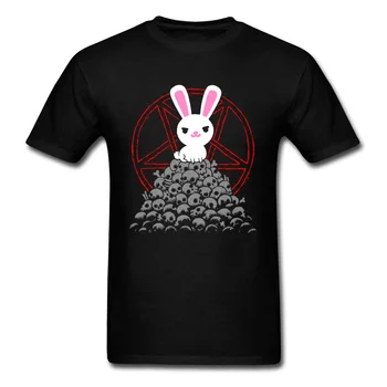 Roztomilý Vrah T-shirt Pánské White Rabbit T Shirt Lebky Tee Black Butler Logo Topy Bunny Karikatura Tričko Bavlněné Oblečení