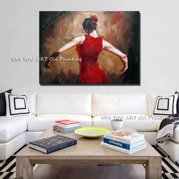 Ručně Malované Tančící Dívky Zobrazení Olej, Malba, Moderní Umění Zdi Pro Obývací Pokoj Ručně Romantické Krásná Žena Plátno Umění