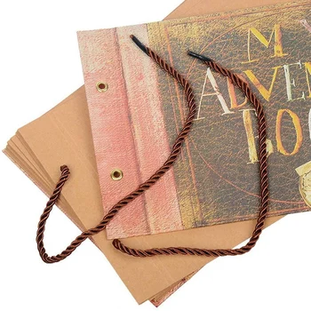 Ručně vyráběné DIY Album Vložit Vintage Tether Album Moje Kniha Dobrodružství Rodiny Scrapbook fotoalbum