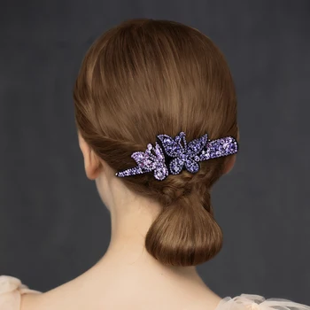 Ručně vyráběné Luxusní Rakousko Drahokamu Vlasy kolíky Módní Motýl Crystal ženy Vlasy Klip Pokročilé pryskyřice Svatební Vlasy Příslušenství