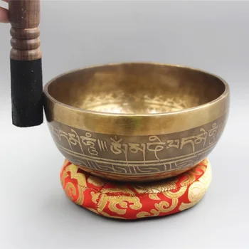 Ručně vyráběné Tibetské Buddhistické Zpívající Mísa, LÁZNĚ, Fyzikální Terapie, Jóga Mísy, Zdarma Polštář a Kůže Stick pro Meditaci