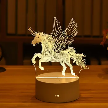 Rádi 3D Akryl Lampa LED Noční Světlo Valentines Den Dárek, Svatební Dekorace Dítě ShowerBirthday Párty, Králík, Velikonoční Dekorace
