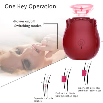 Růže Květ Sání Klitorisu Vibrátor 10 režimy Odsávání G-spot Stimulátor Vaginální Masáž Sex Hračky pro Ženy, Dospělé Sex Shop