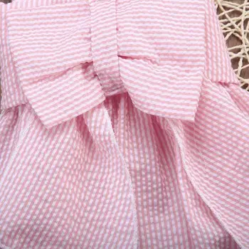 Růžové Batole Dítě Novorozené Děti Baby Girls Luk Neformální Romper Kombinéza Oblečení, Letní Oblečení 0-24M