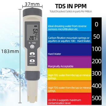 S-100 Salinometer Vodotěsné Sůl Metr Digitální Displej Přenosné Sůl TDS Tester Bazén SPA Slanost Tester 40%off