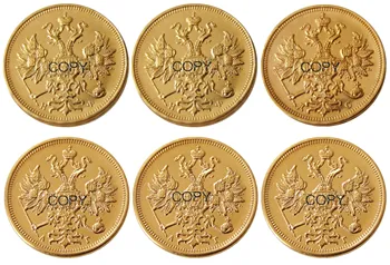 Sada(1881-1885) 6ks ruský Alexandr III. 5 Rublů Zlato Plátované Kopie mincí