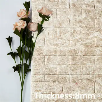 Samolepící 3D Tapety Vodotěsné TV Pozadí 3D samolepky na zeď Obývací Pokoj Ložnice Dekorace Tapety cihla Wallpaper