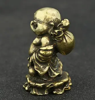 Sbírka Čínské Dynastie Tang Bronzová Socha Buddhy Trubka S Palcový Buddha Skrývá Pevné Jádro Sochy